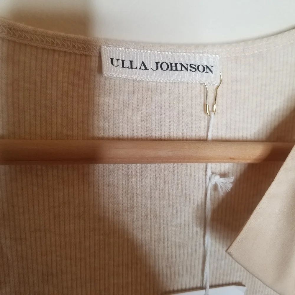 Ulla Johnson Tiered Midi Dress Ivory Oatmeal Cotton Boho Prairie Dress Hope